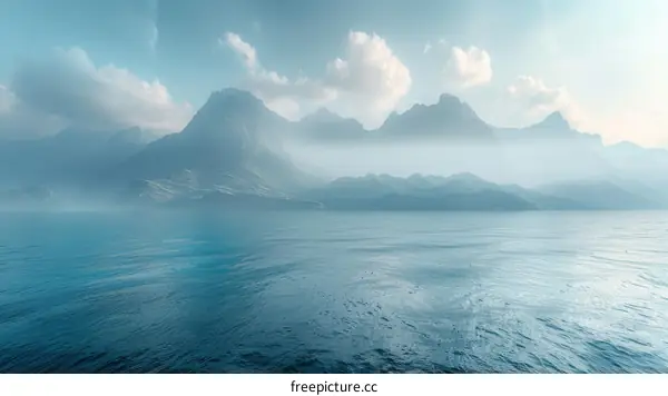 Misty Mountains and a Tranquil Sea