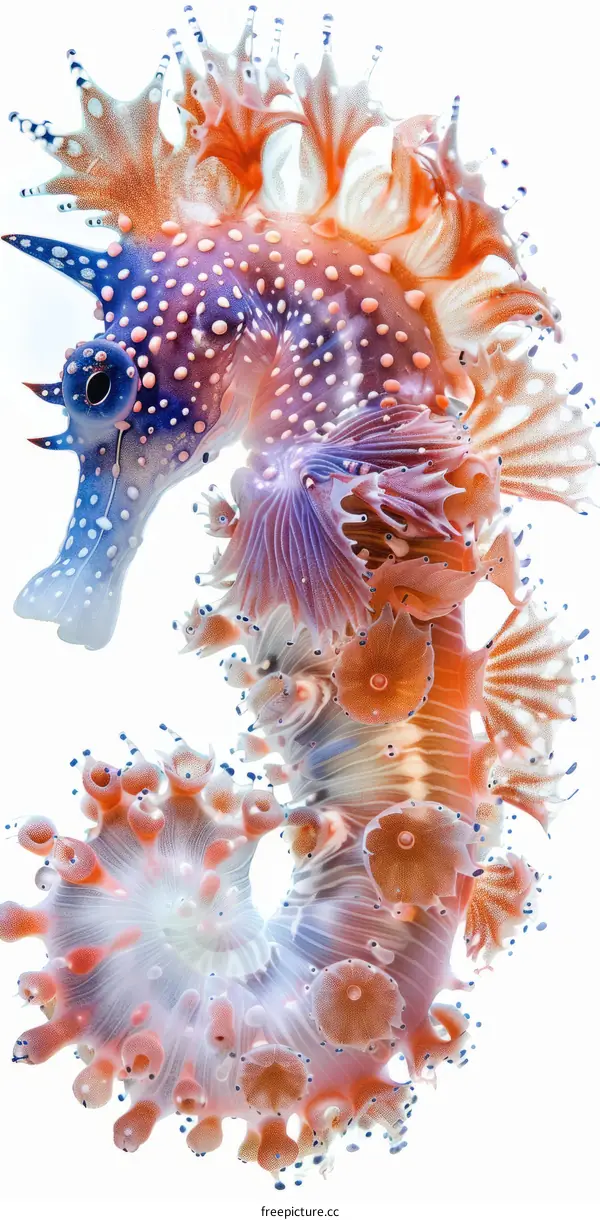 Vibrant Seahorse in the Coral Reef