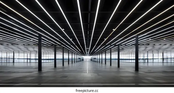 Modern Architecture with Bright Lights