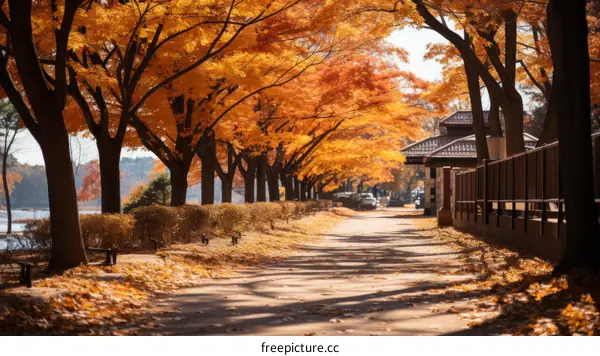 Fall foliage in a park