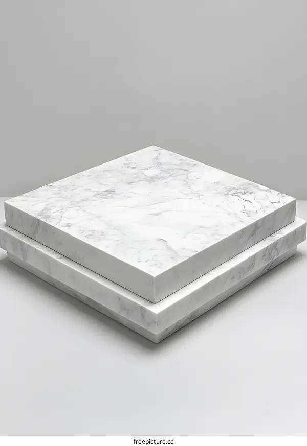 White Marble Pedestal Platform Product Display Background