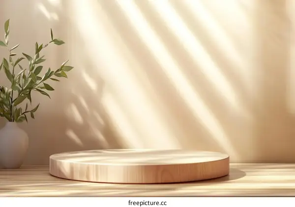 Wooden Display Podium with Natural Light