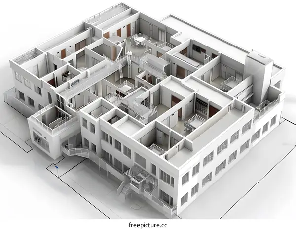 Building Interior Design 3D Model Architectural Illustration