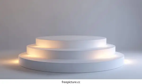 White Product Display Podium with Lighting
