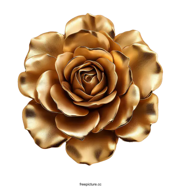 [Transparent Background PNG]Golden Rose Illustration for Decoration