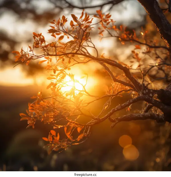Sunlight shining through the leaves of a tree