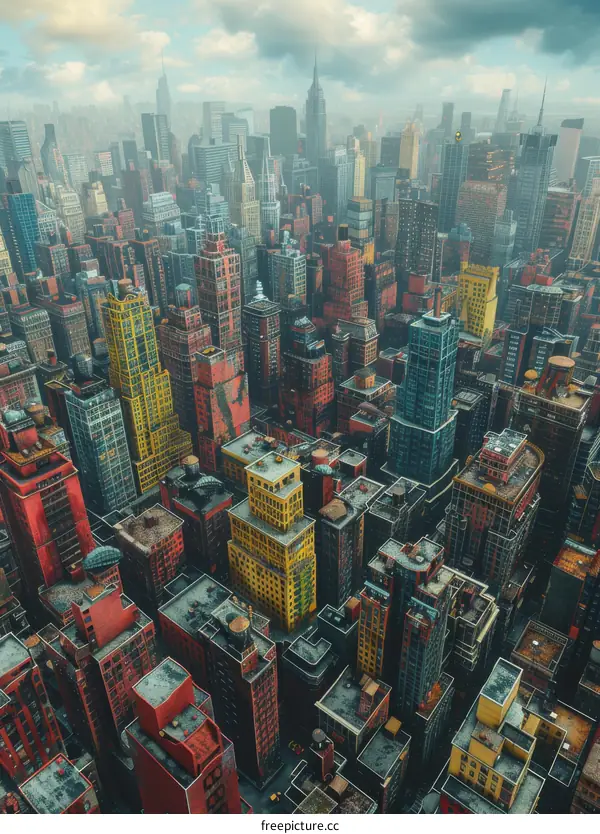 Aerial View of a Bustling Metropolis