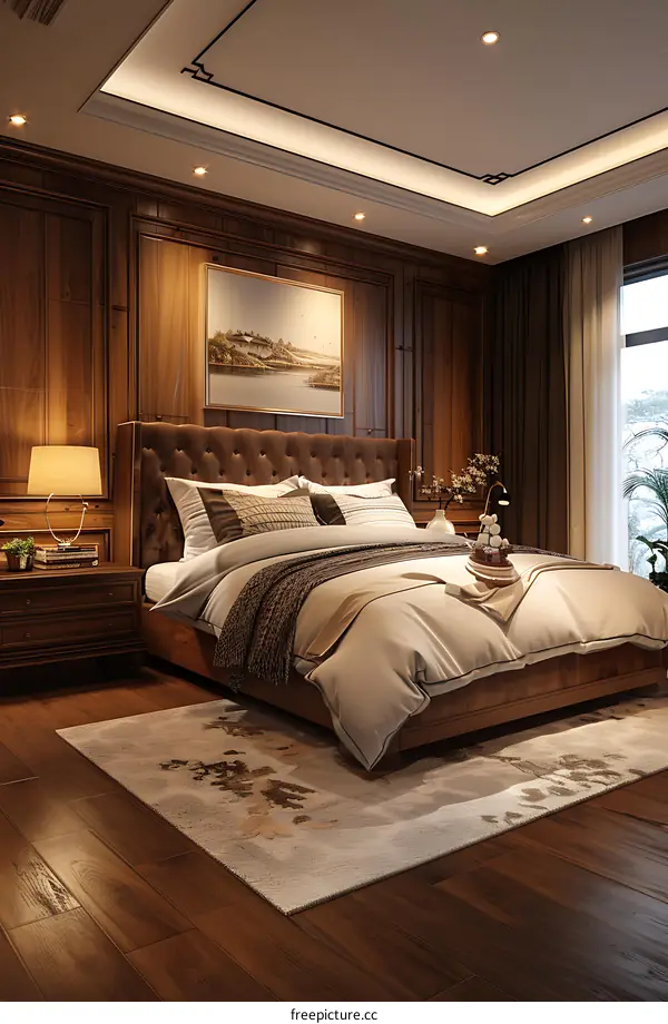 Wooden Double Bed Bedroom