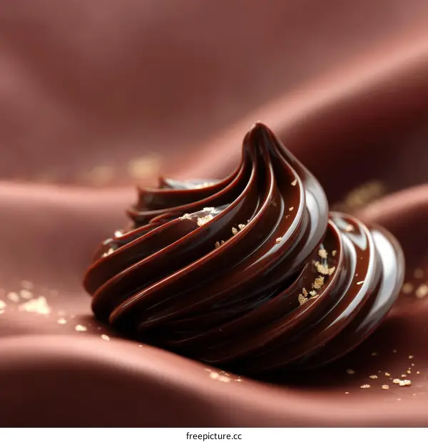 Closeup of Exquisitely Crafted Chocolate Dessert