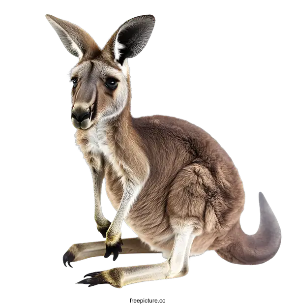 [Transparent Background PNG]Red Kangaroo Sitting on White Background