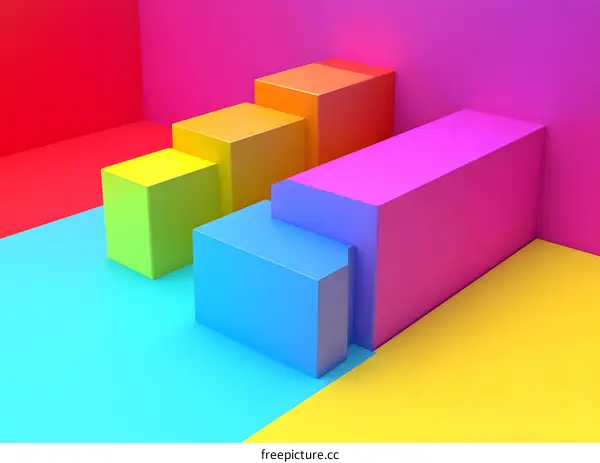 Colorful Geometric Shapes Abstract Background