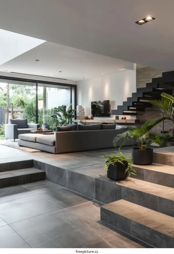 Modern minimalist living room interior design