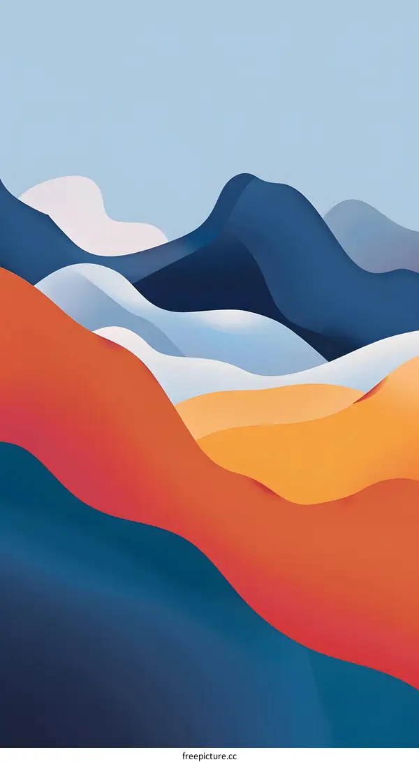 Abstract Colorful Mountains Illustration
