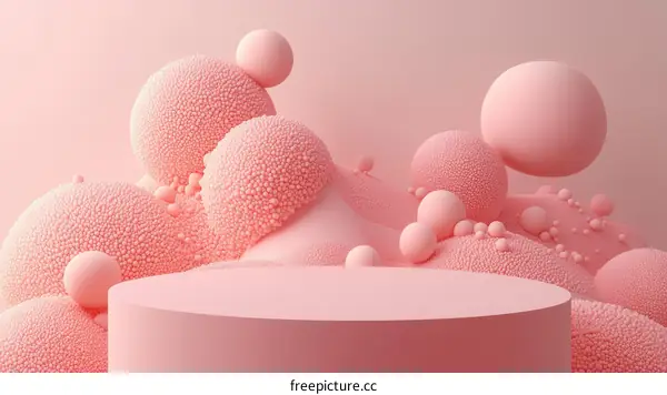 Abstract Pink Geometric Display Podium