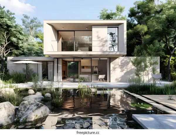 Modern House With Pool And Garden