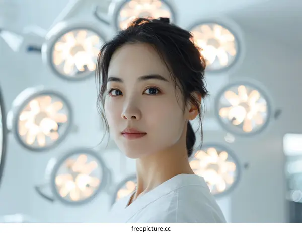 Portrait of a young Asian female doctor in a hospital setting