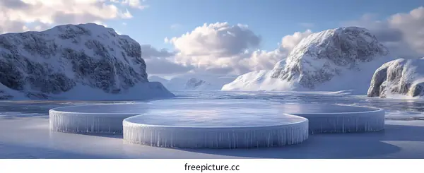 Winter Wonderland Ice Platform Landscape