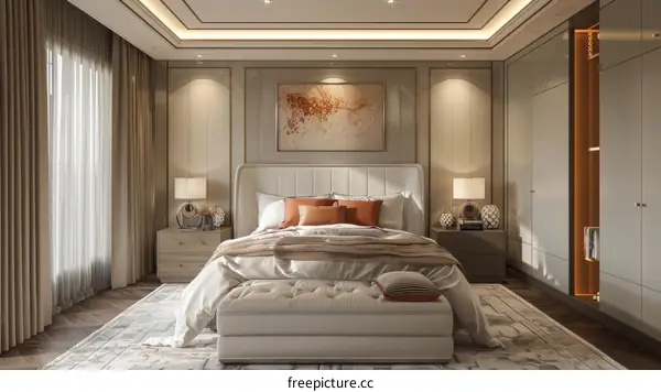 Modern Minimalist Bedroom with Cozy Atmosphere