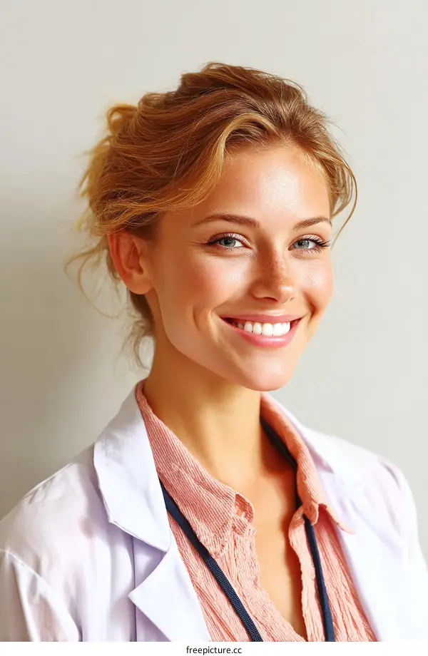 Smiling Caucasian Female Doctor Portrait