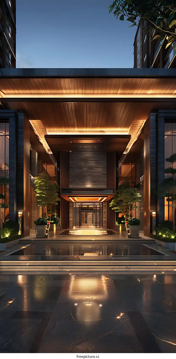 Luxury hotel lobby