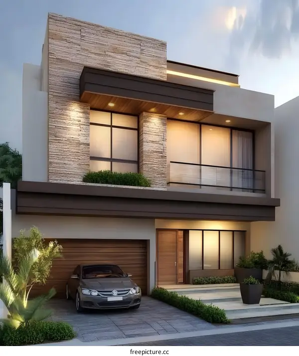 Modern Two Story House with Garage