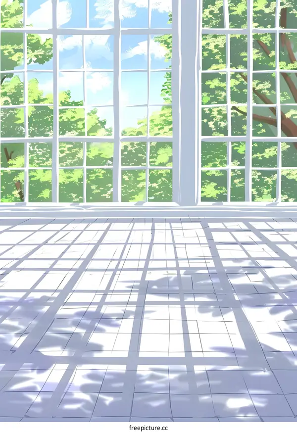 Sunlight Streaming Through a Large Window