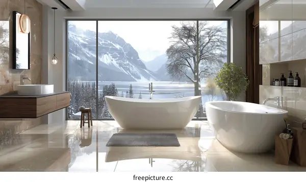 Luxurious Bathroom with Breathtaking Mountain Views