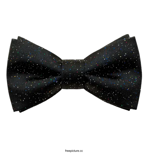 [Transparent Background PNG]Elegant Black Bow Tie with Sparkling Dots