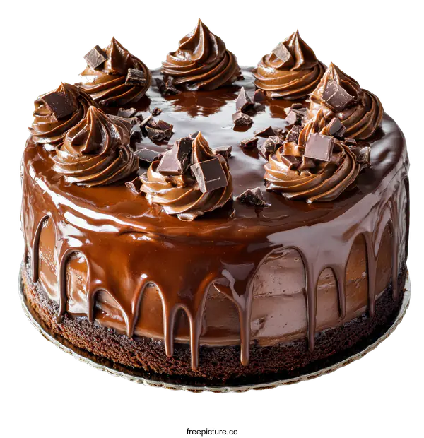 [Transparent Background PNG]Delicious Chocolate Cake with Creamy Icing