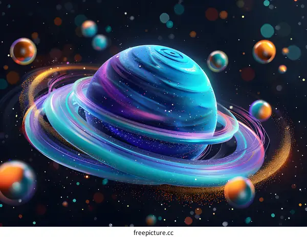 Vivid Abstract Planet in Space