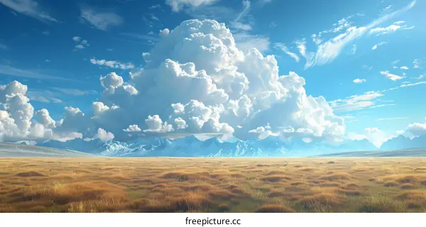 Vast Expanse of Sky and Field