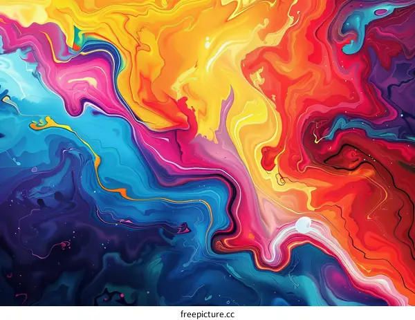 Abstract Colorful Liquid Painting Design