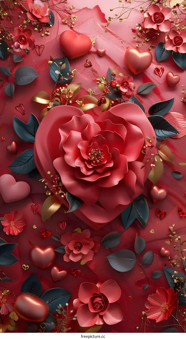 Red rose in full bloom