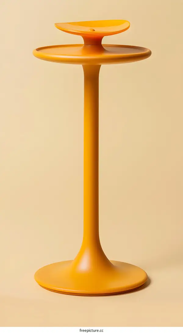 Yellow Modern Two Tier Table On A Yellow Background