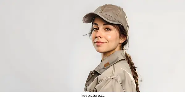 Portrait of a Young Woman Wearing a Cap