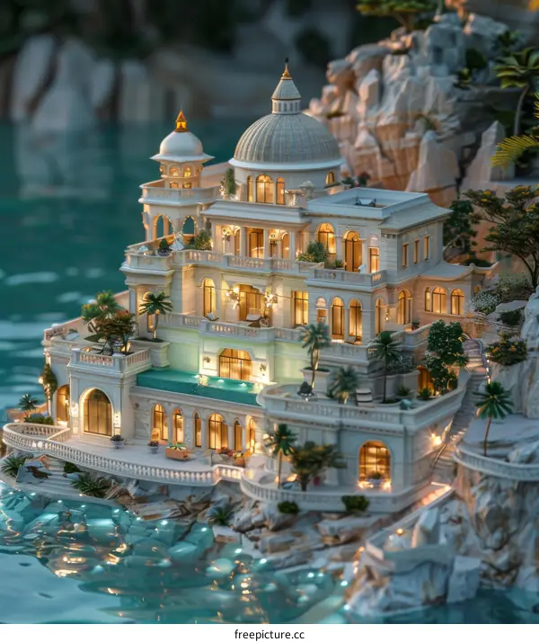 Luxury Seaside Mansion Model