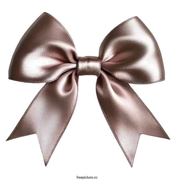[Transparent Background PNG]Elegant Rose Gold Satin Ribbon Bow Decoration