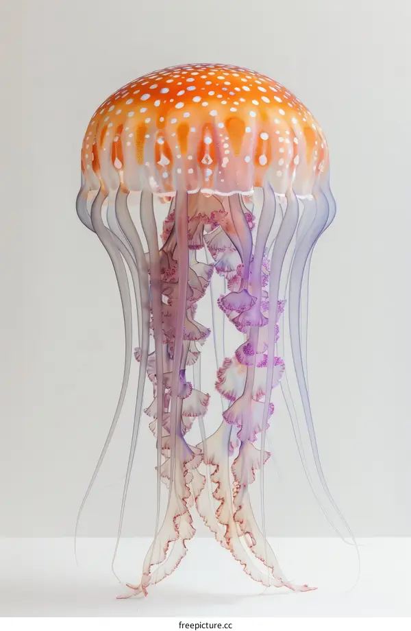 A Glass Jellyfish With Pink Tentacles