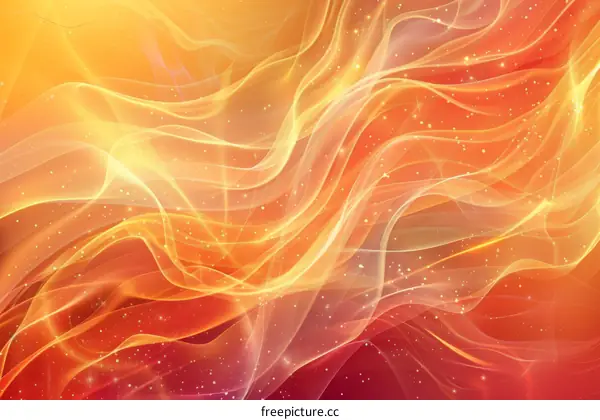 Abstract Background with Wavy Golden Lines