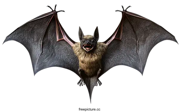 [Transparent Background PNG]Bat in Flight Against White Background