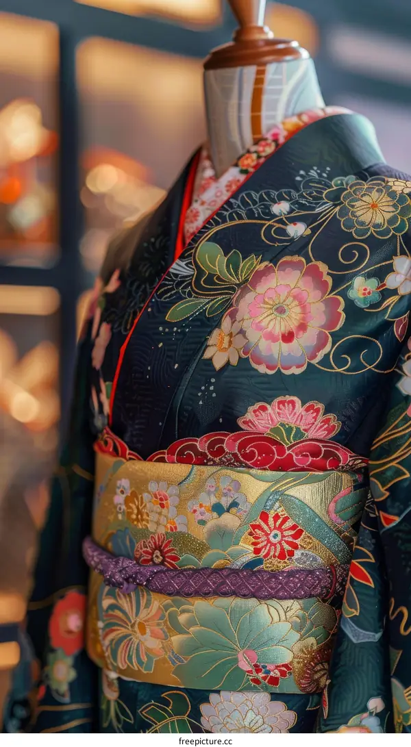 A kimono with a floral pattern