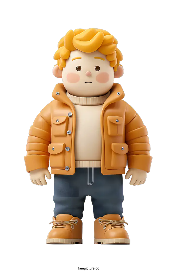 [Transparent Background PNG]Cute Boy in Winter Clothes