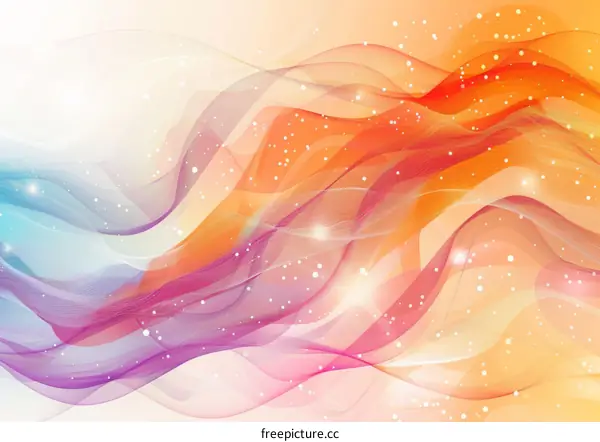 Colorful ribbon-like waves line background