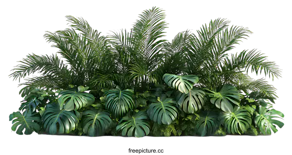 [Transparent Background PNG]Tropical Plants Arrangement With White Background