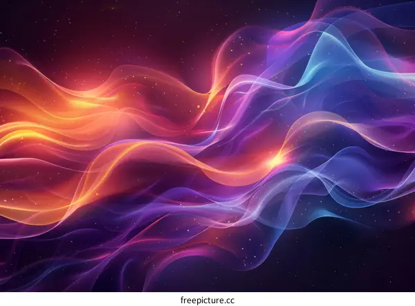 Abstract Flowing Lines of Light and Color