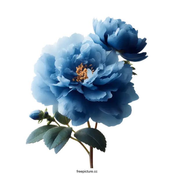 [Transparent Background PNG]Beautiful Blue Peony Flowers Close-up