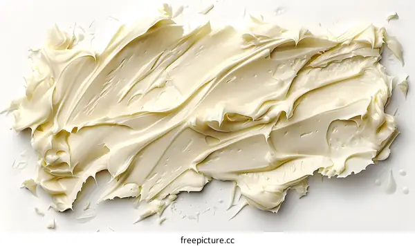 White Cream Swirls on White Background
