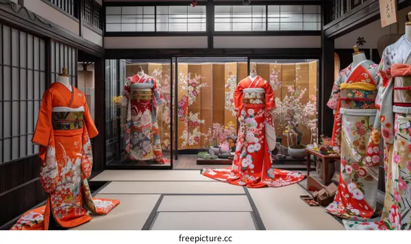 Kimono in a traditional Japanese room