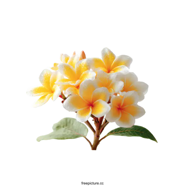 [Transparent Background PNG]Beautiful Plumeria Flowers in Close-up