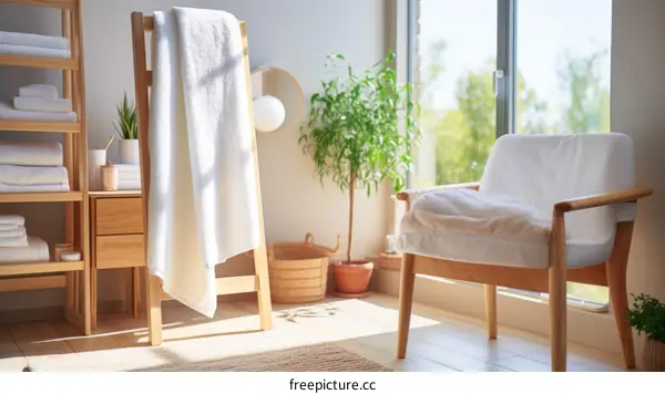 Bright and Airy Bathroom With Large Windows